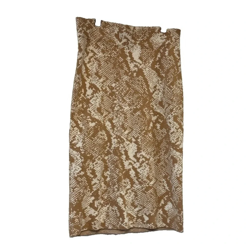 Ann Taylor Tan Snakeskin Print Sweater and Pencil Skirt Set Women‎ Small